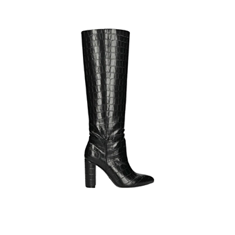 Μαύρες ψηλοτάκουνες κροκό μπότες, Mexx